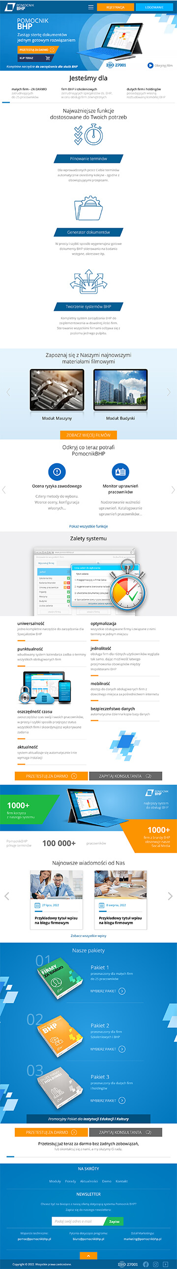Realizacja strony internetowej stworzonej przez DaQCreator